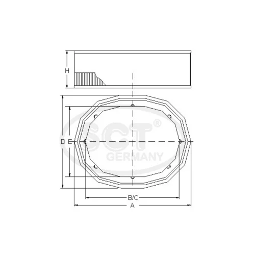 Vzduchový filter SCT - MANNOL SB 566