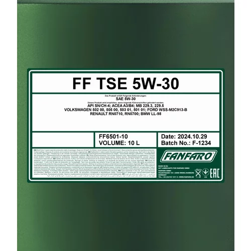 Motorový olej SCT - MANNOL FF6501-10 (SCT Mannol) - obr. 1