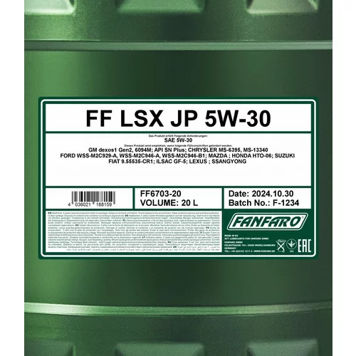Motorový olej SCT - MANNOL FF6703-20 (SCT Mannol) - obr. 1