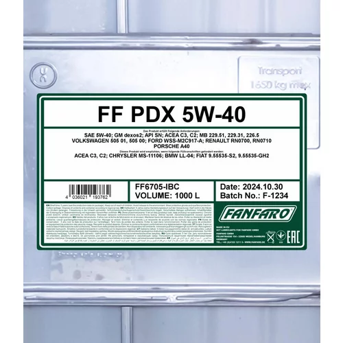 Motorový olej SCT - MANNOL FF6705-IBC (SCT Mannol) - obr. 1