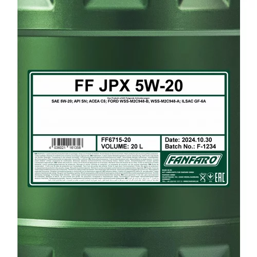 Motorový olej SCT - MANNOL FF6715-20 (SCT Mannol) - obr. 1