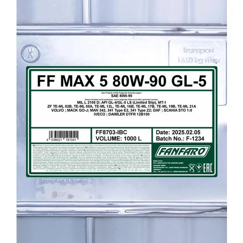 Olej do prevodovky SCT - MANNOL FF8703-IBC (SCT Mannol) - obr. 1