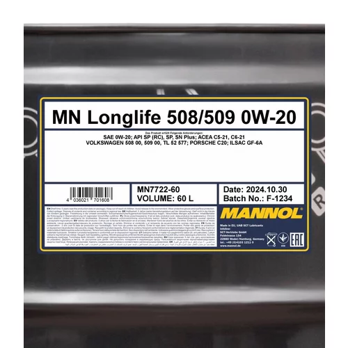 Motorový olej SCT - MANNOL MN7722-60 (SCT Mannol) - obr. 1