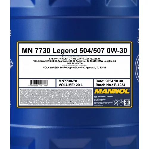 Motorový olej SCT - MANNOL MN7730-20 (SCT Mannol) - obr. 1
