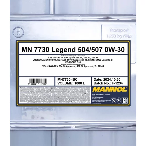 Motorový olej SCT - MANNOL MN7730-IBC (SCT Mannol) - obr. 1