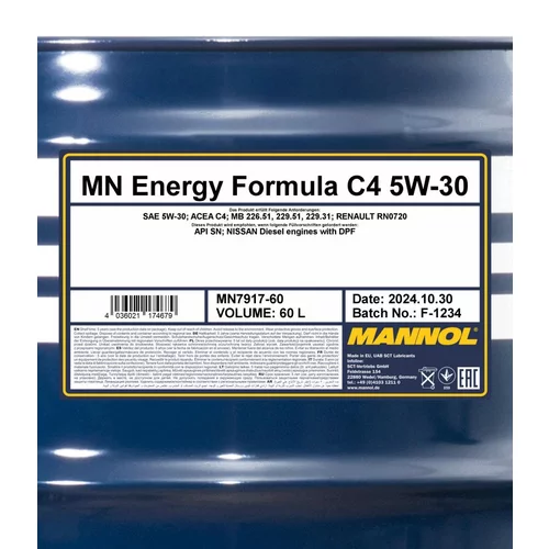 Motorový olej SCT - MANNOL MN7917-60 (SCT Mannol) - obr. 1