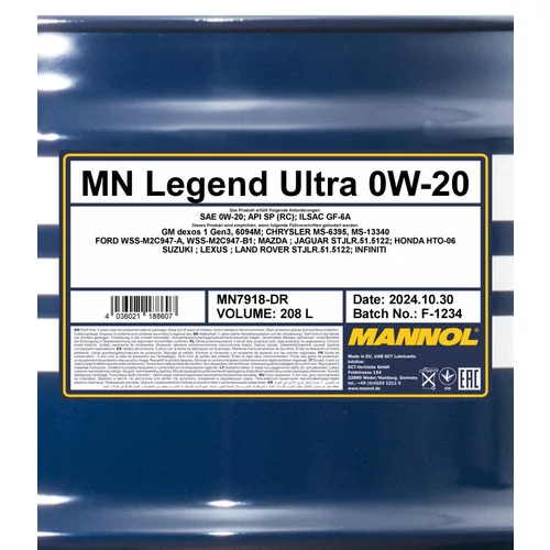 Motorový olej SCT - MANNOL MN7918-DR (SCT Mannol) - obr. 1
