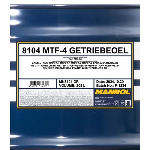 Olej do prevodovky SCT - MANNOL MN8104-DR (SCT Mannol) - obr. 1
