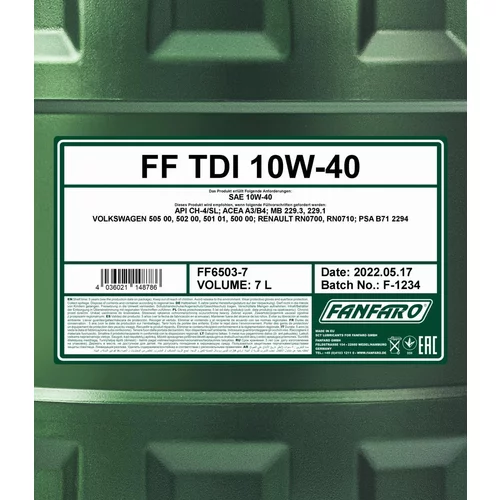 Motorový olej SCT - MANNOL FF6503-7 (SCT Mannol) - obr. 1