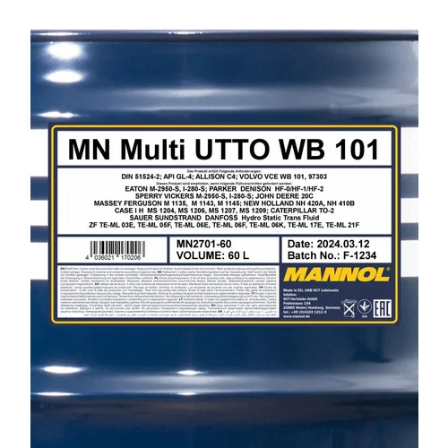 Motorový olej SCT - MANNOL MN2701-60 (SCT Mannol) - obr. 1