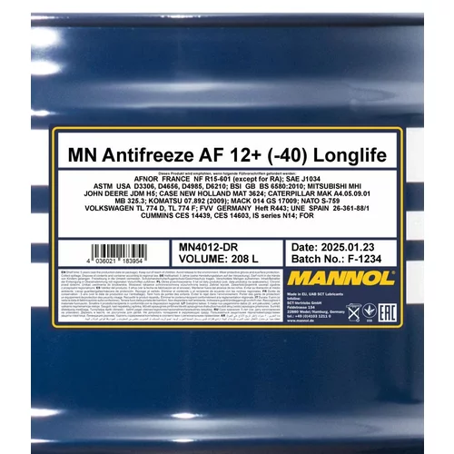 Nemrznúca kvapalina SCT - MANNOL MN4012-DR 208L (SCT Mannol) - obr. 1