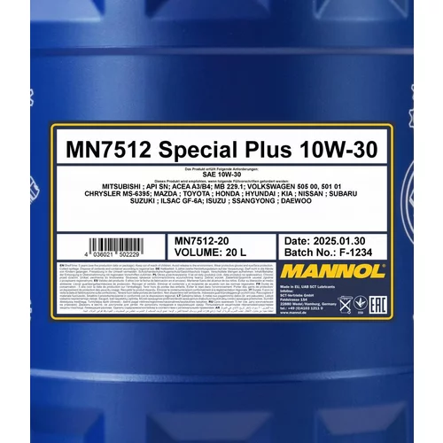 Motorový olej SCT - MANNOL MN7512-20 (SCT Mannol) - obr. 1
