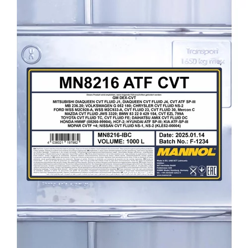 Olej do prevodovky SCT - MANNOL MN8216-IBC (SCT Mannol) - obr. 1
