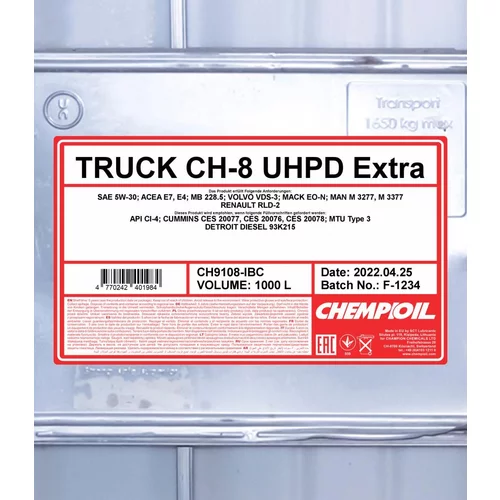 Motorový olej SCT - MANNOL CH9108-IBC (SCT Mannol) - obr. 1