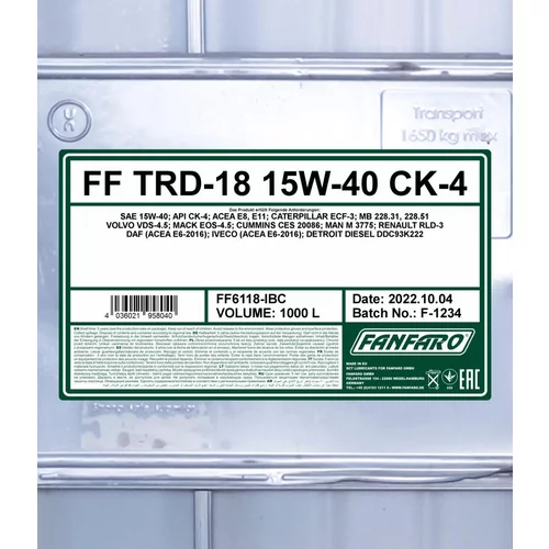 Motorový olej SCT - MANNOL FF6118-IBC (SCT Mannol) - obr. 1