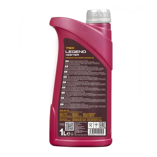 Motorový olej MANNOL 7901 LEGEND +ESTER 0W-40 1L (SCT Mannol) - obr. 1