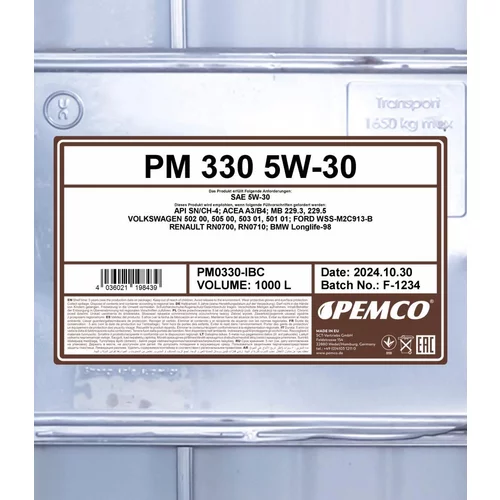 Motorový olej SCT - MANNOL PM0330-IBC (SCT Mannol) - obr. 1