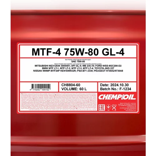 Olej do prevodovky SCT - MANNOL CH8804-60 (SCT Mannol) - obr. 1