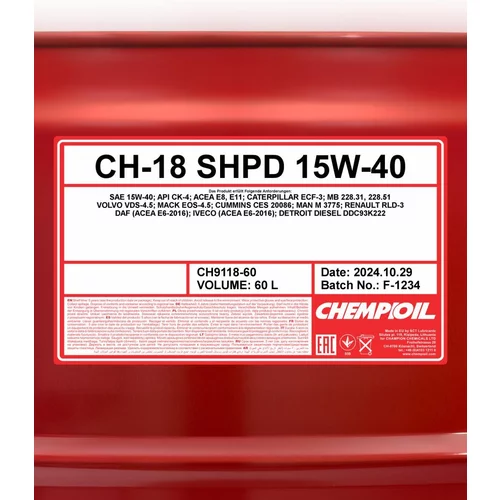 Motorový olej SCT - MANNOL CH9118-60 (SCT Mannol) - obr. 1