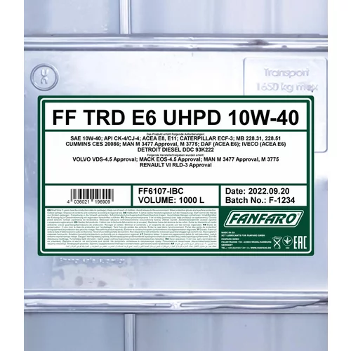 Motorový olej SCT - MANNOL FF6107-IBC (SCT Mannol) - obr. 1