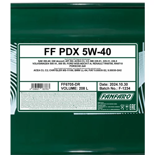 Motorový olej SCT - MANNOL FF6705-DR (SCT Mannol) - obr. 1