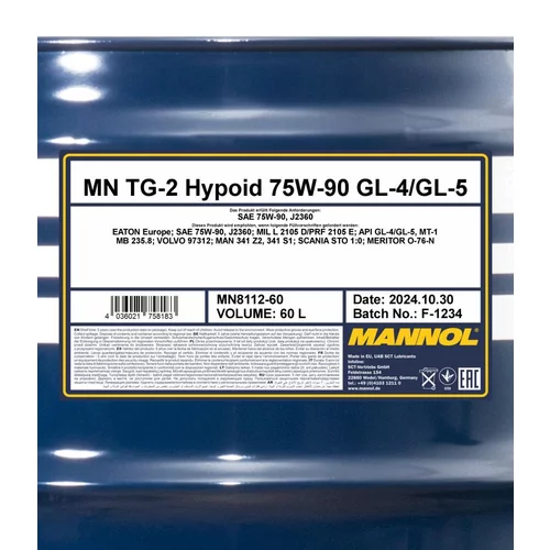 Olej do prevodovky SCT - MANNOL MN8112-60 (SCT Mannol) - obr. 1