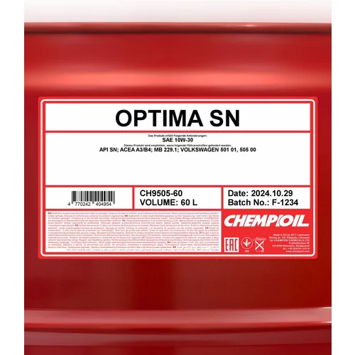 Motorový olej SCT - MANNOL CH9505-60 (SCT Mannol) - obr. 1