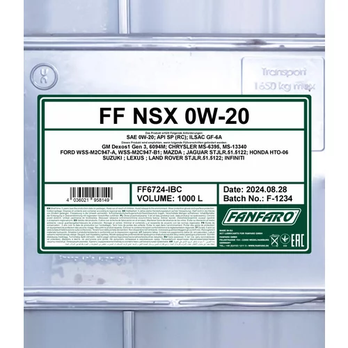 Motorový olej SCT - MANNOL FF6724-IBC (SCT Mannol) - obr. 1