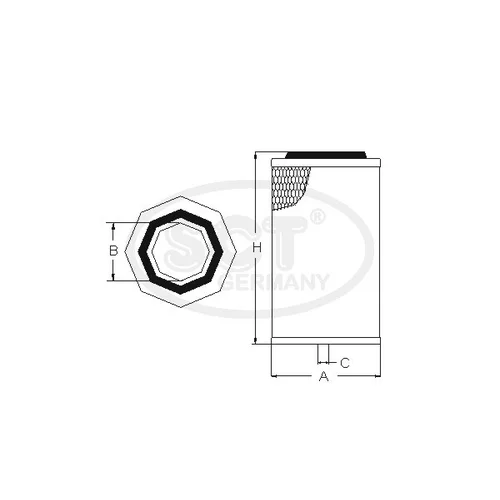 Vzduchový filter SCT - MANNOL SB 621