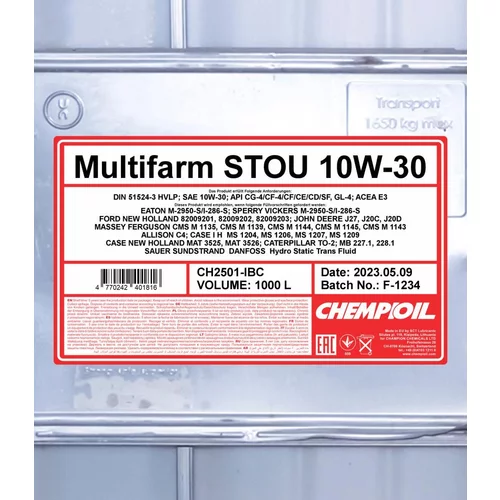 Motorový olej SCT - MANNOL CH2501-IBC (SCT Mannol) - obr. 1