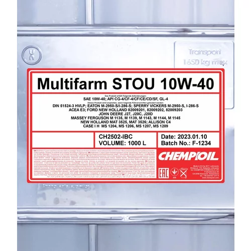 Motorový olej SCT - MANNOL CH2502-IBC (SCT Mannol) - obr. 1