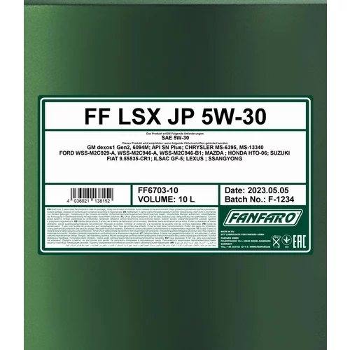 Motorový olej SCT - MANNOL FF6703-10 (SCT Mannol) - obr. 1