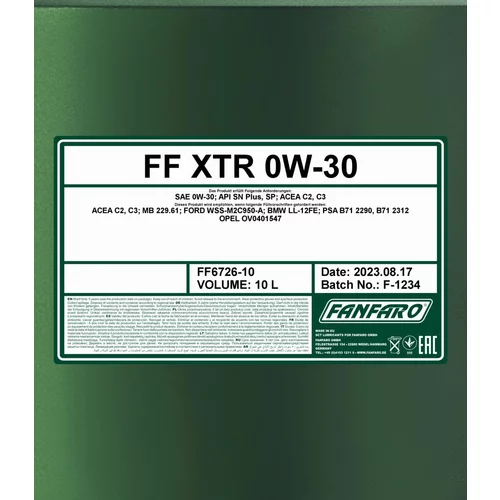 Motorový olej SCT - MANNOL FF6726-10 (SCT Mannol) - obr. 1