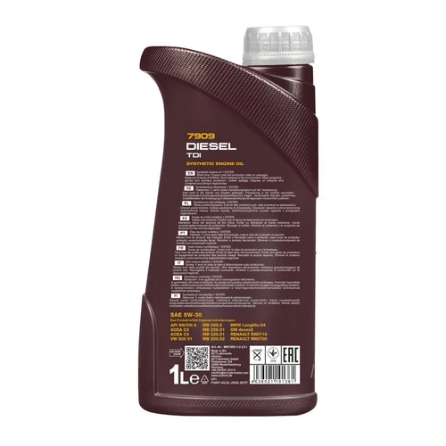 Motorový olej MANNOL 7909 DIESEL TDI 5W-30 1L (SCT Mannol) - obr. 1