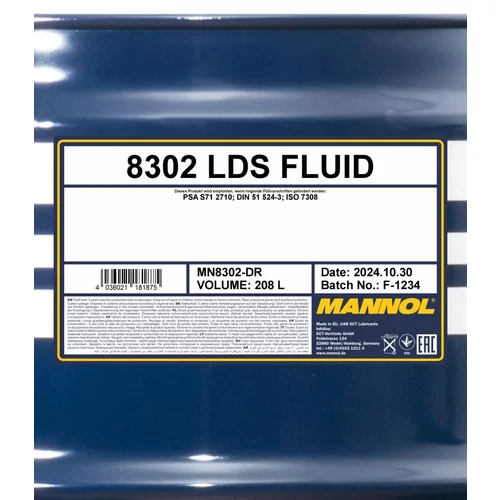 Brzdová kvapalina SCT - MANNOL MN8302-DR 208L (SCT Mannol) - obr. 1