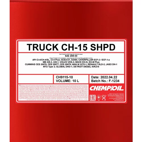Motorový olej SCT - MANNOL CH9115-10 (SCT Mannol) - obr. 1