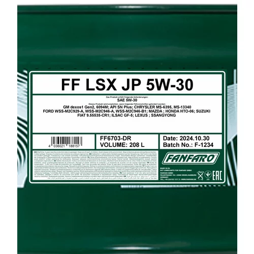 Motorový olej SCT - MANNOL FF6703-DR (SCT Mannol) - obr. 1