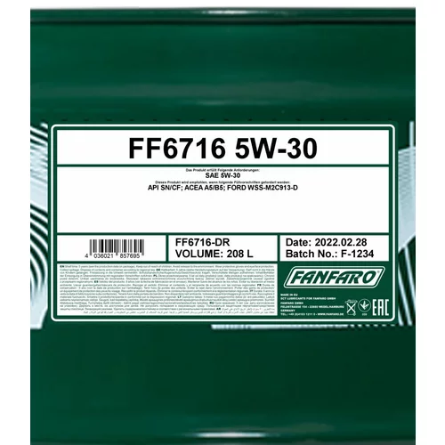Motorový olej SCT - MANNOL FF6716-DR (SCT Mannol) - obr. 1