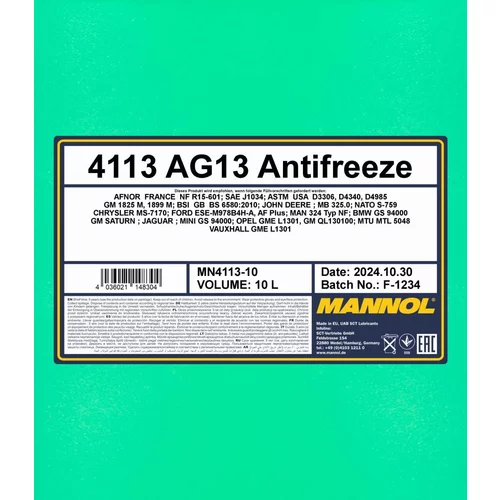 Nemrznúca kvapalina SCT - MANNOL MN4113-10 10L (SCT Mannol) - obr. 1