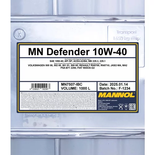 Motorový olej SCT - MANNOL MN7507-IBC (SCT Mannol) - obr. 1