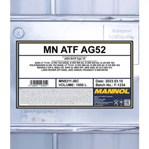 Olej do prevodovky SCT - MANNOL MN8211-IBC (SCT Mannol) - obr. 1