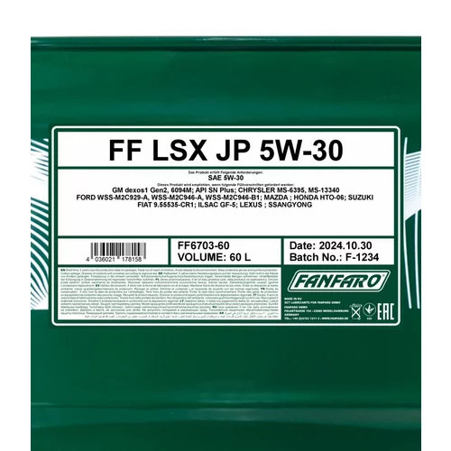 Motorový olej SCT - MANNOL FF6703-60 (SCT Mannol) - obr. 1