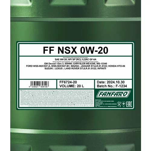 Motorový olej SCT - MANNOL FF6724-20 (SCT Mannol) - obr. 1
