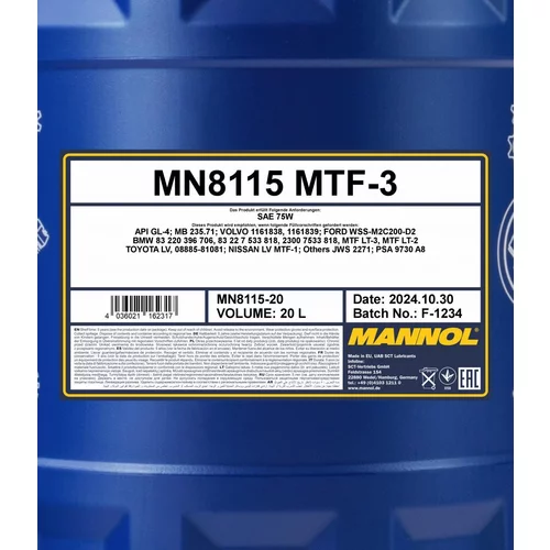 Olej do prevodovky SCT - MANNOL MN8115-20 (SCT Mannol) - obr. 1