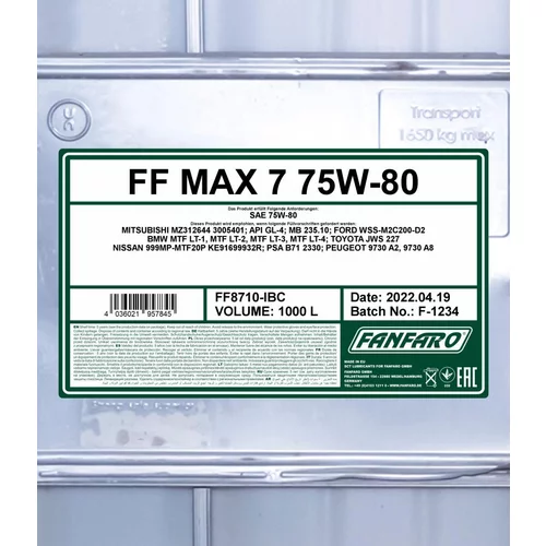 Olej do prevodovky SCT - MANNOL FF8710-IBC (SCT Mannol) - obr. 1