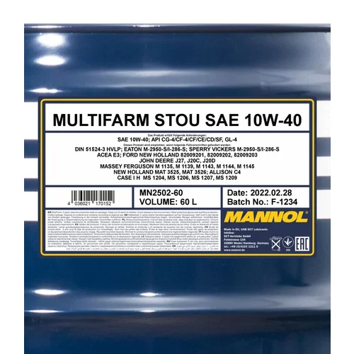Motorový olej SCT - MANNOL MN2502-60 (SCT Mannol) - obr. 1