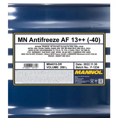 Nemrznúca kvapalina SCT - MANNOL MN4015-DR 208L (SCT Mannol) - obr. 1