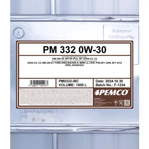Motorový olej SCT - MANNOL PM0332-IBC (SCT Mannol) - obr. 1