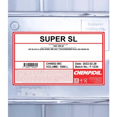 Motorový olej SCT - MANNOL CH9502-IBC (SCT Mannol) - obr. 1