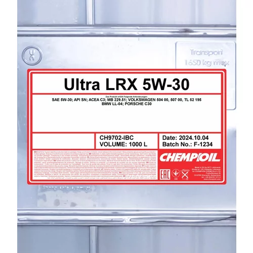 Motorový olej SCT - MANNOL CH9702-IBC (SCT Mannol) - obr. 1